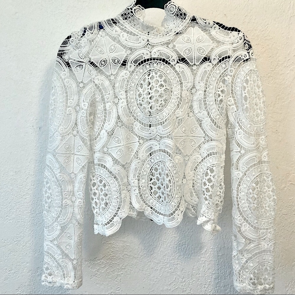 Lace Mock-neck top
